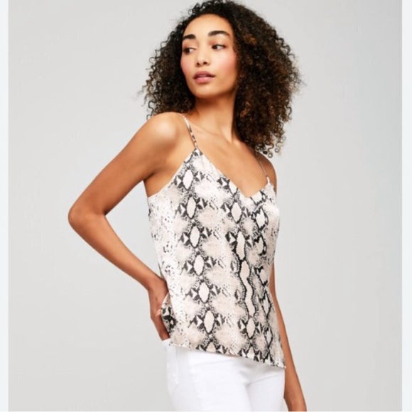L'AGENCE Jane Silk Camisole Tank Top | Python Animal Print  |Women’s Size XS - Picture 2 of 8